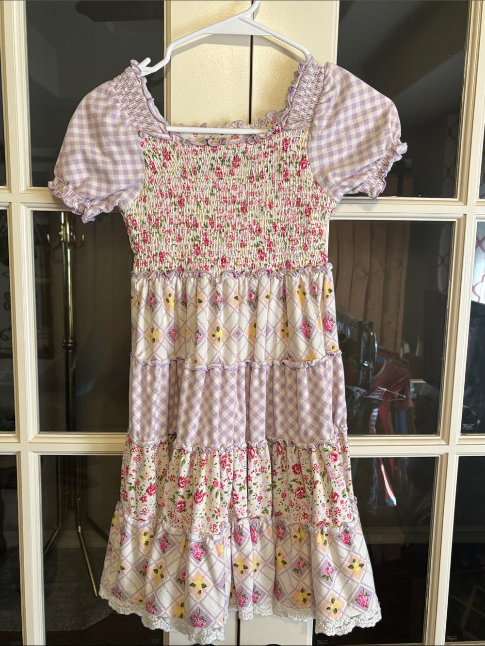 Matilda Jane Lavender Gingham & Floral Tiered Dress